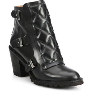 Marc Jacobs Quilted Black Leather Biker Boot Size 9